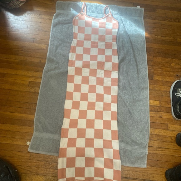 NWOT 90s maxi checkered dress - Picture 2 of 4